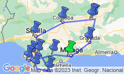 Google Map: 12-daagse rondreis Grand Tour AndalusiÃ«