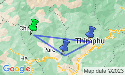 Google Map: Bhutan Expedition: Hike the Trans Bhutan Trail