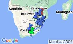 Google Map: Kruger, eSwatini & Lesotho