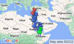 Google Map: Addis Ababa to Cairo (38 Days) Nile Trans
