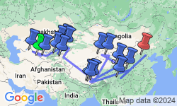 Google Map: Ashgabat To Beijing (56 Days)