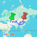 Google Map: Ashgabat To Beijing (67 Days)