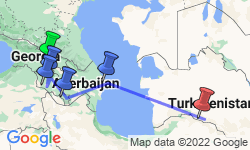 Google Map: Ashgabat To Tbilisi (24 Days)