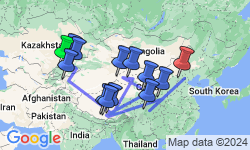 Google Map: Bishkek To Beijing (35 Days)