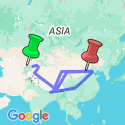 Google Map: Bishkek To Beijing (36 Days)