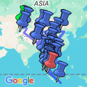 Google Map: Bishkek To Singapore (15 Weeks)
