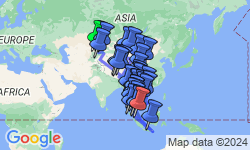 Google Map: Bishkek To Singapore (104 Days)