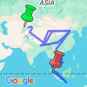 Google Map: Bishkek To Singapore (15 Weeks)