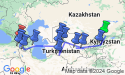 Google Map: BISHKEK to TBILISI (42 days) Kyrgyzstan to Caucasu