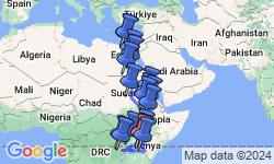 Google Map: Cairo To Nairobi (64 Days) Nile Trans