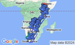 Google Map: Cape Town To Nairobi (100 Days)