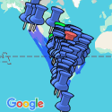 Google Map: Cartagena To Manaus Inc. Guianas