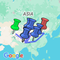 Google Map: Kashgar To Beijing (23 Days)