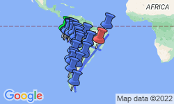 Google Map: Lima To Rio (87 Days) Kingdoms & Carnivals