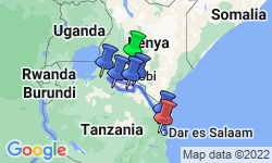 Google Map: Nairobi To Dar Es Salaam (14 Days)