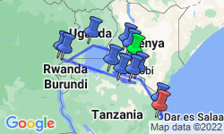 Google Map: Nairobi To Dar Es Salaam (33 Days)