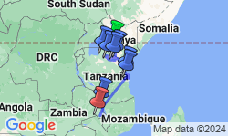Google Map: Nairobi To Harare (22 Days) Savanna Dawn