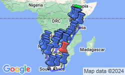Google Map: Nairobi To Johannesburg (74 Days) Coast To Coast