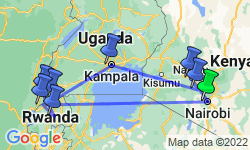 Google Map: Nairobi To Nairobi (19 Days) Gorillas & Gameparks