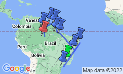 Google Map: Rio To Manaus Via The Guianas (57 Days)