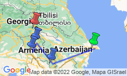 Google Map: Tbilisi To Ashgabat (24 Days)