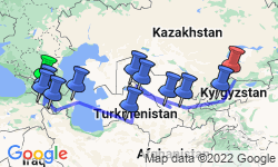 Google Map: Tbilisi To Bishkek (42 Days)