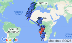 Google Map: FES TO CAPE TOWN (23 WEEKS) TRANS AFRICA