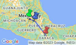 Google Map: Mexico City to Oaxaca