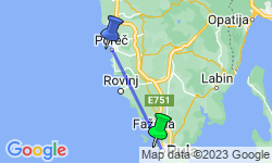 Google Map: Coastal Croatia: Porec to Pula Cycling