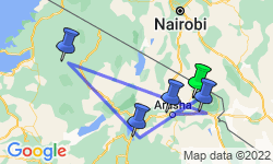 Google Map: Tansania: Nashörner zwischen Usambara-Bergen und Kilimanjaro