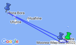 Google Map: Französisch-Polynesien: Tahiti und die Gesellschaftsinseln mit der Paul Gauguin
