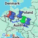 Google Map: Highlights of Vienna Budapest Prague and Frankfurt