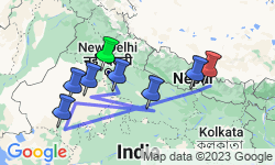 Google Map: Picturesque Solo India and Nepal Tour