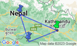 Google Map: Picturesque Solo Nepal Tour