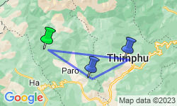 Google Map: Highlights of Bhutan