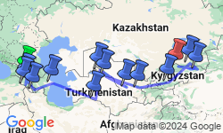 Google Map: Tbilisi To Bishkek (59 Days)