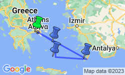 Google Map: Wonders of Athens Mykonos Santorini and Rhodes