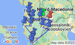 Google Map: 12-daagse rondreis Noord-MacedoniÃ« & AlbaniÃ«