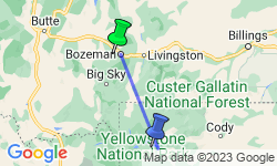Google Map: Yellowstone wolven fotoreis