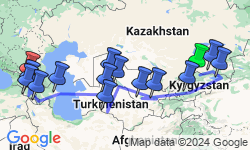 Google Map: Bishkek To Tbilisi (59 Days)