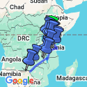 Google Map: Nairobi to Zambia
