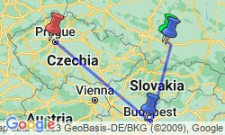 Google Map: Krakow to Budapest Adventure