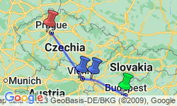 Google Map: Budapest to Prague Adventure