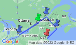 Google Map: Fall Colours from Montreal to Boston