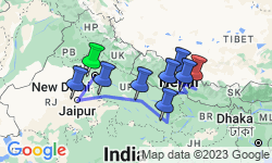 Google Map: 19-daagse rondreis Zinderend India & Nepal