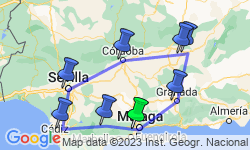 Google Map: 8-daagse rondreis Karakteristiek Andalusië