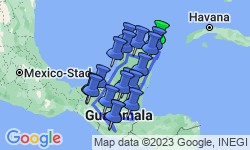 Google Map: 18-daagse rondreis In het spoor van de Maya's