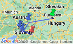 Google Map: Europe Christmas Markets: Budapest to Zagreb