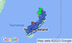 Google Map: Rondreis Nieuw-Zeeland, 25 dagen