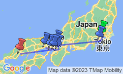Google Map: Rondreis Japan, 11 dagen